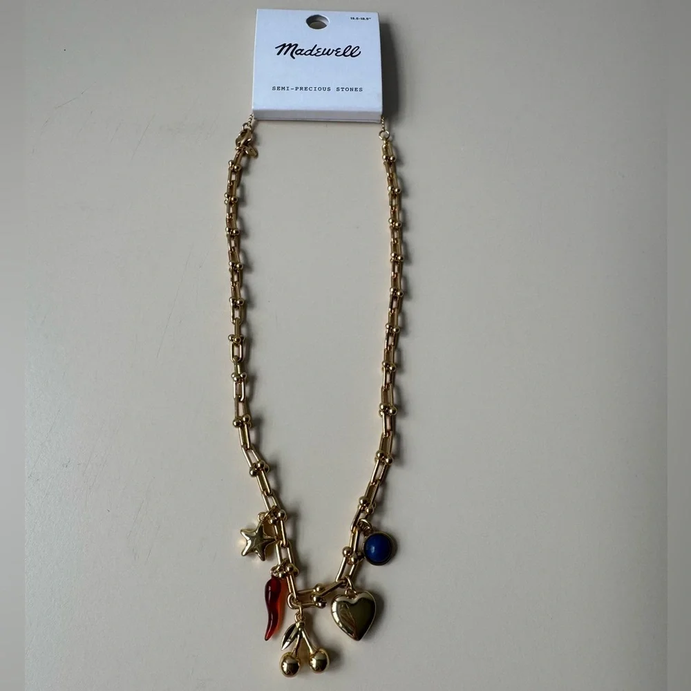 NWT Madewell Semiprecious U-Link Charm Necklace - Picture 5 of 8